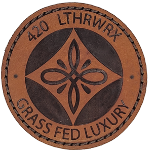 420 Lthr Engraved Cir Logo Sewn